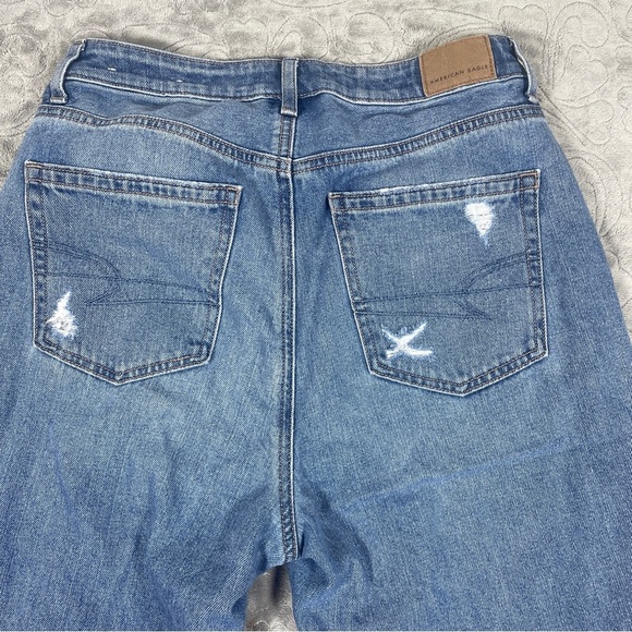 American Eagle Mom Jeans Women’s Size 4 Blue Distressed - Picture 7 of 8